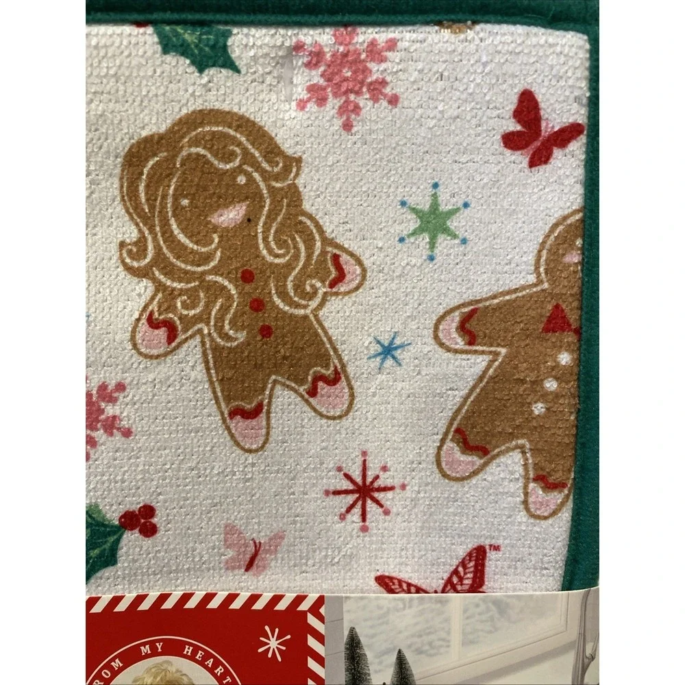 Dolly Parton‎ Dish Drying Mat Gingerbread Man Guitar Christmas  Butterfly 15x20